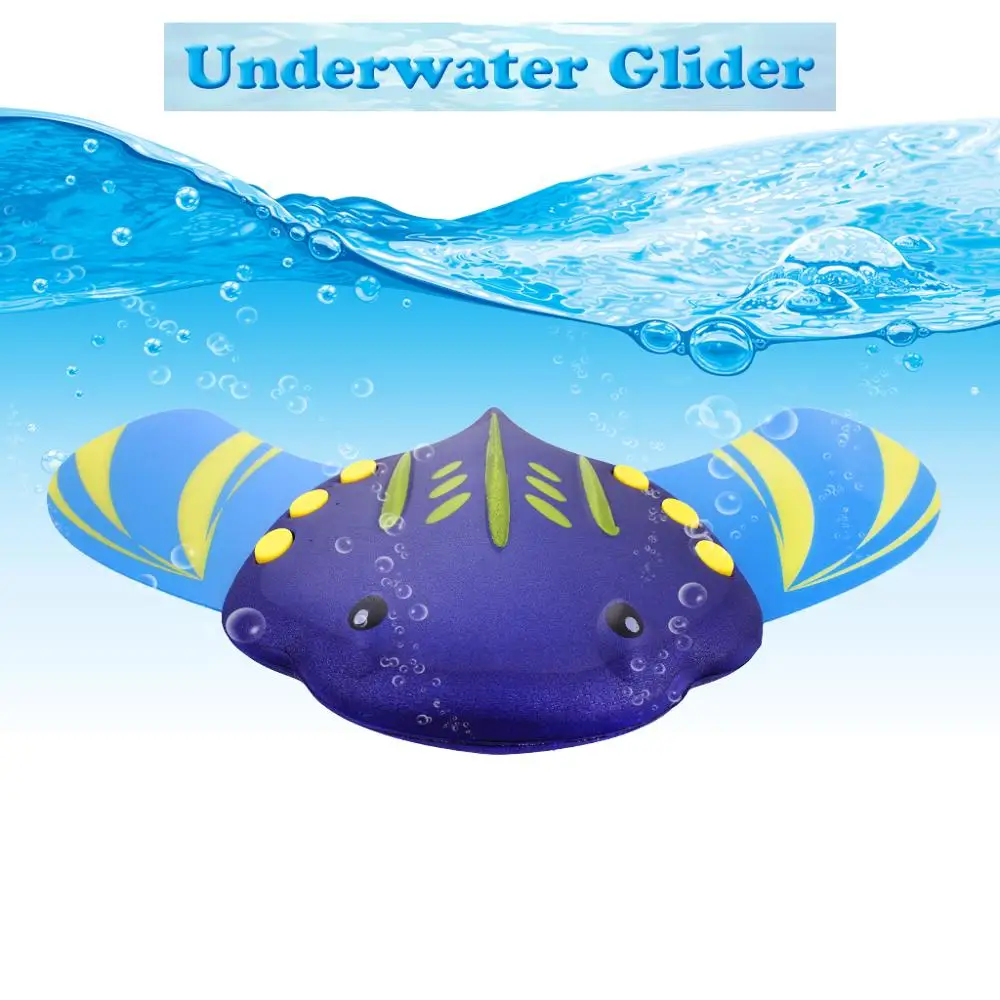 

1X Underwater Glider Swimming Pool Fish Toy Hydrodynamic Stingray Shape Summer Water Sport Toy With Adjustable Fins
