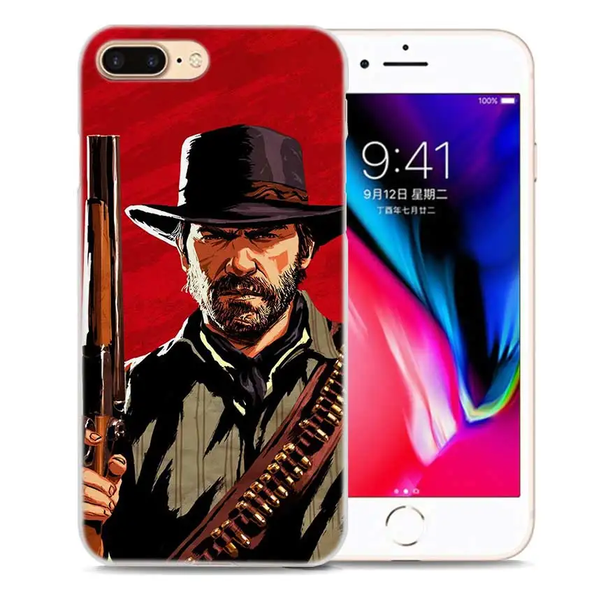BINFUL iphone case cover transparent coque for iPhone X XR XS Max 8 7 6s 6 Plus 5 5s 5c SE 4s 4 red dead redemption