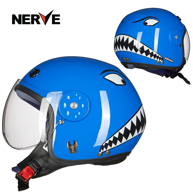 NERVE kids шлем vesp moto W козырек с открытым лицом 3/4 rcycle для мотокросса Capacete Casco jet Ретро