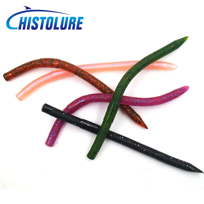 6pcslot Fishing lure earthworm12cm 3.6g soft worm Soft Bait Lures  Bass Fish Lures pesca Artificial Lure fishing tackle