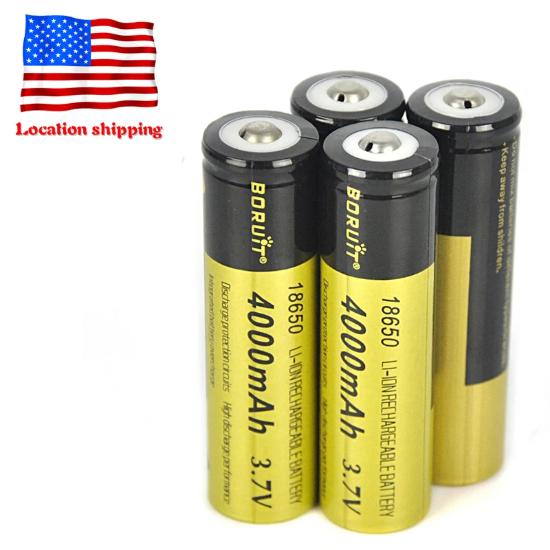 Boruit 18650 rechargeable li ion batteries 3 7v 4000mah lithium ion