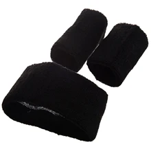 Неоновый черный ретро 80-х головы и запястья Sweatband Набор для спортзала Йога Бег Спорт