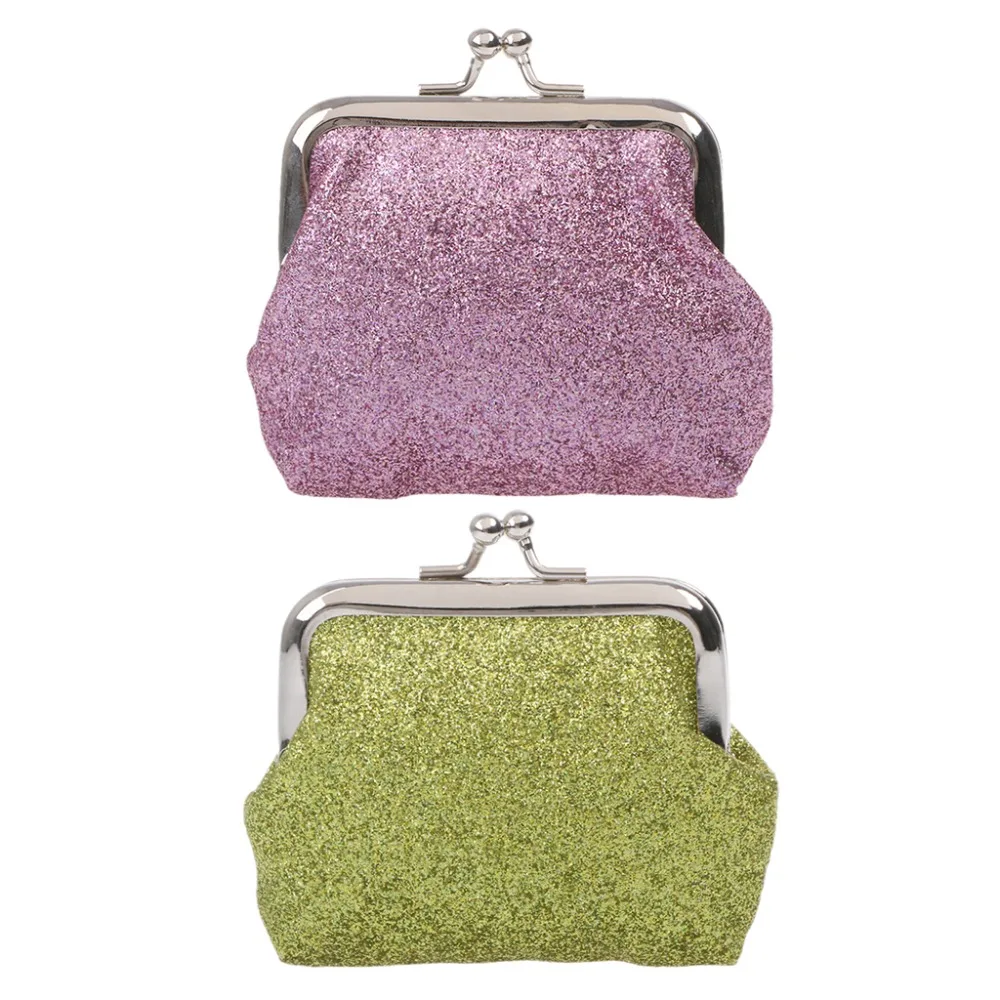 

8x7.5cm Fashion Glitter Women Girl Children Leather Money Hand Bag Mini Coin Wallet Purse 2 Color