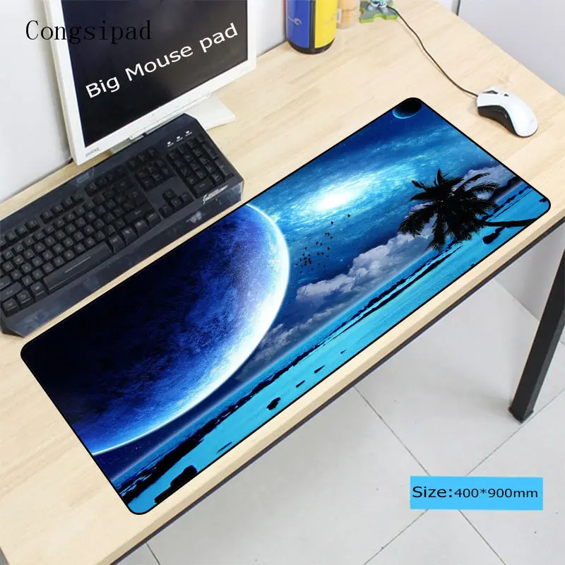 Congsipad Large Gaming Mouse pad Mousepad Star Space Waterproof Extended Lock Edge Computer Desk No