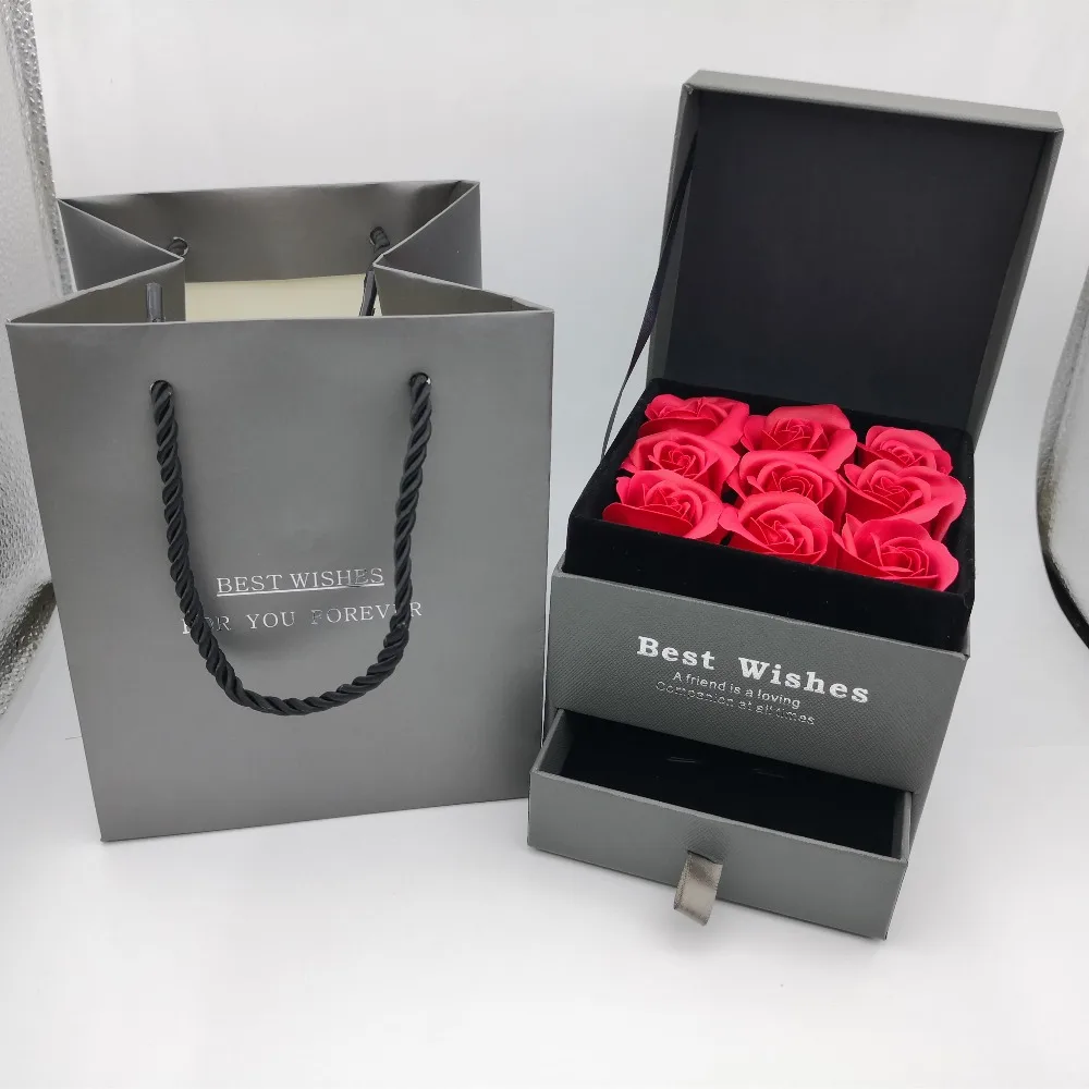 

Euramerican style is pure and fresh and simple lady rose high-end jewelry box jewelry necklace ring gift packaging paper suits