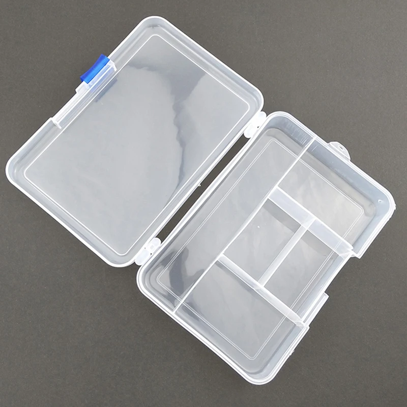 OUTKIT عالية قوة 14.3*9.9*3.3 cm مع 5 مقصورات شفافة مرئية البلاستيك الصيد إغراء مربع صندوق معالجة الصيد