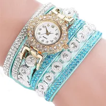 Лидер продаж женские часы Повседневное аналоговые кварцевые часы с драгоценными камнями, часы-браслет, браслет часы relogio feminino M12