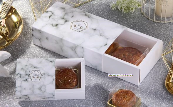 Бумажный ящик Marbling бумажная коробка Macaron для шоколада печенья коробки хранения