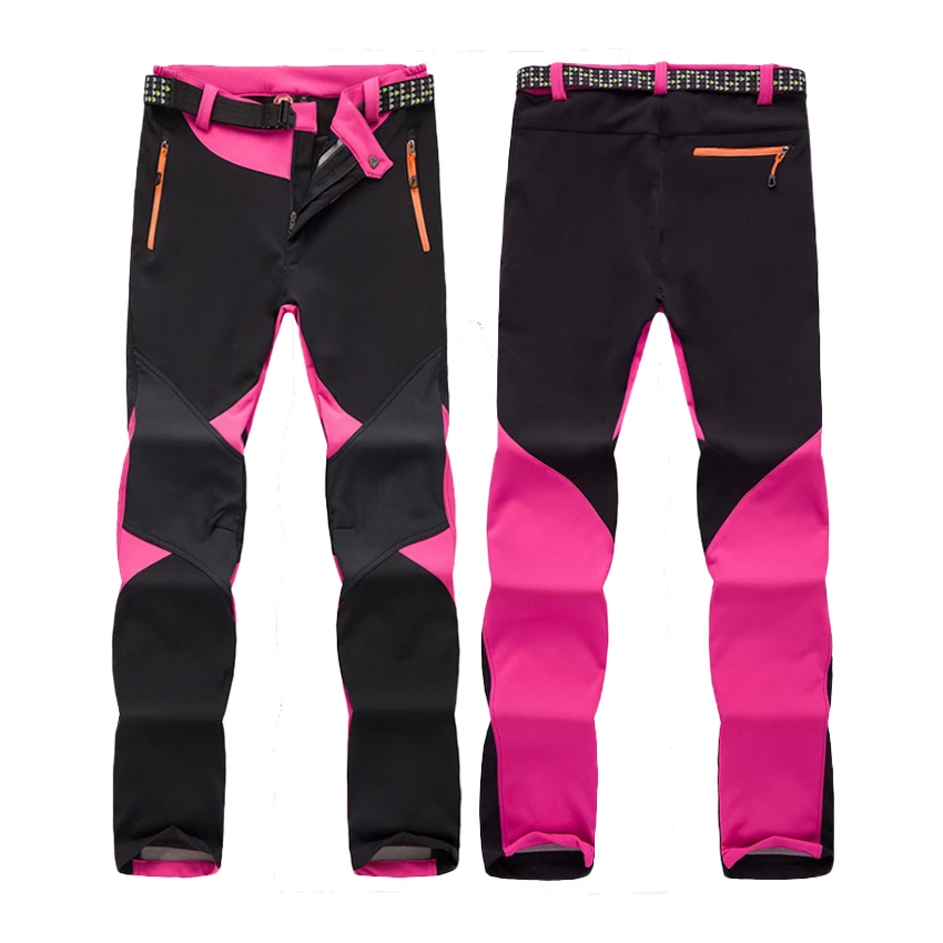 JACKSANQI المرأة الشتاء الصوف سوفتشيل السراويل الحرارية للماء في الهواء الطلق الرياضة الإرتحال التزلج التخييم الإناث السراويل RA032