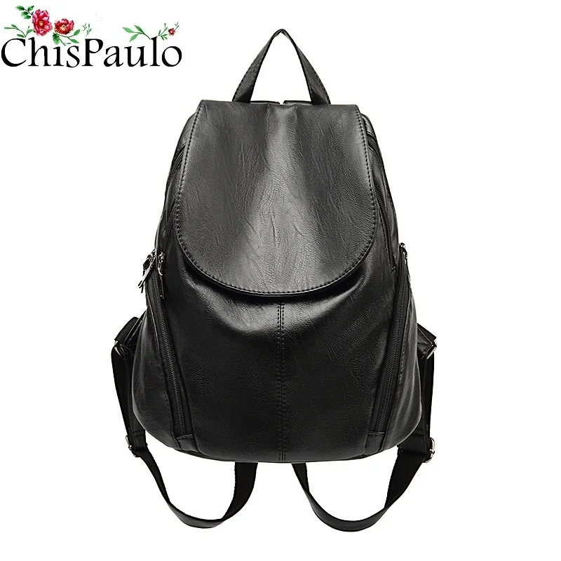 CHISPAULO, роскошные женские рюкзаки из натуральной кожи, Короткий Повседневный ранец, сумка для ноутбука, сумка для путешествий, женские карманные школьные сумки C262