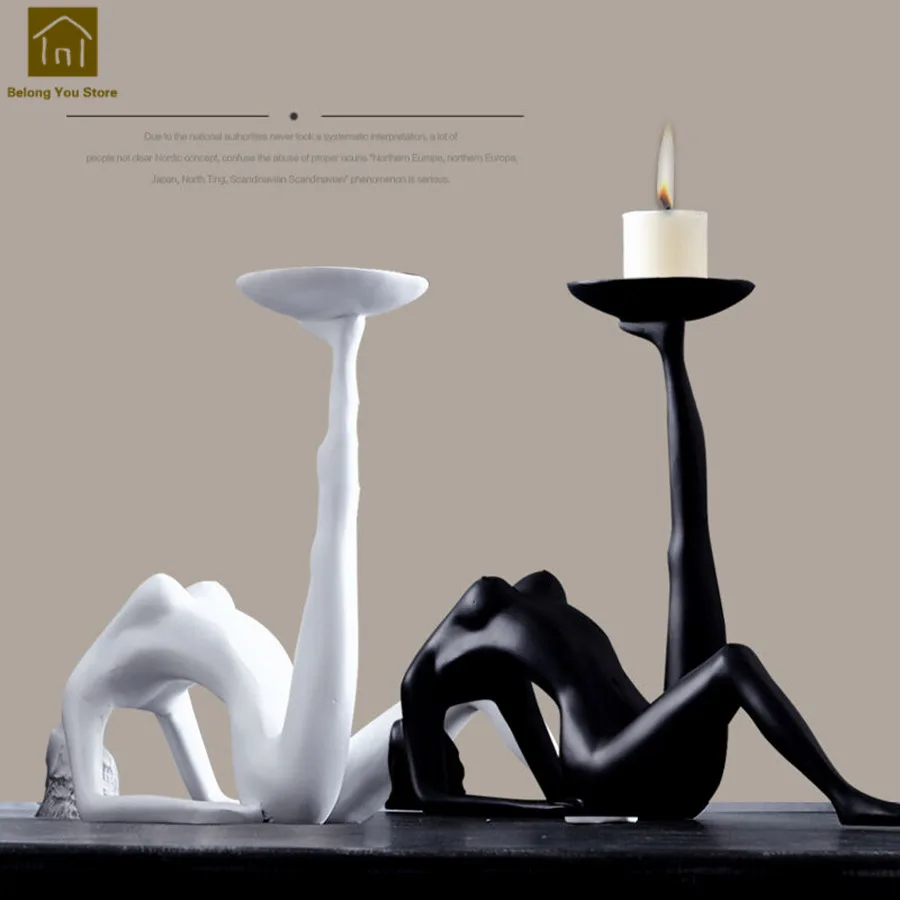 Modern Candle Holder Wedding Table Candlesticks Resin Candelabros Para