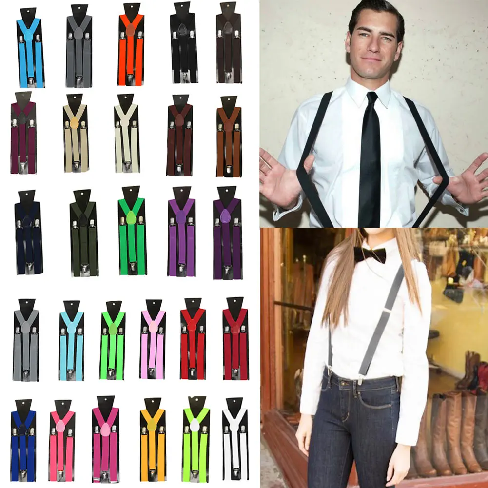 21 цвет эластичный регулируемый y-образный пояс для подтяжек мужские 3 зажимы подтяжек винтажные мужские и женские подтяжки для брюк Свадебная юбка