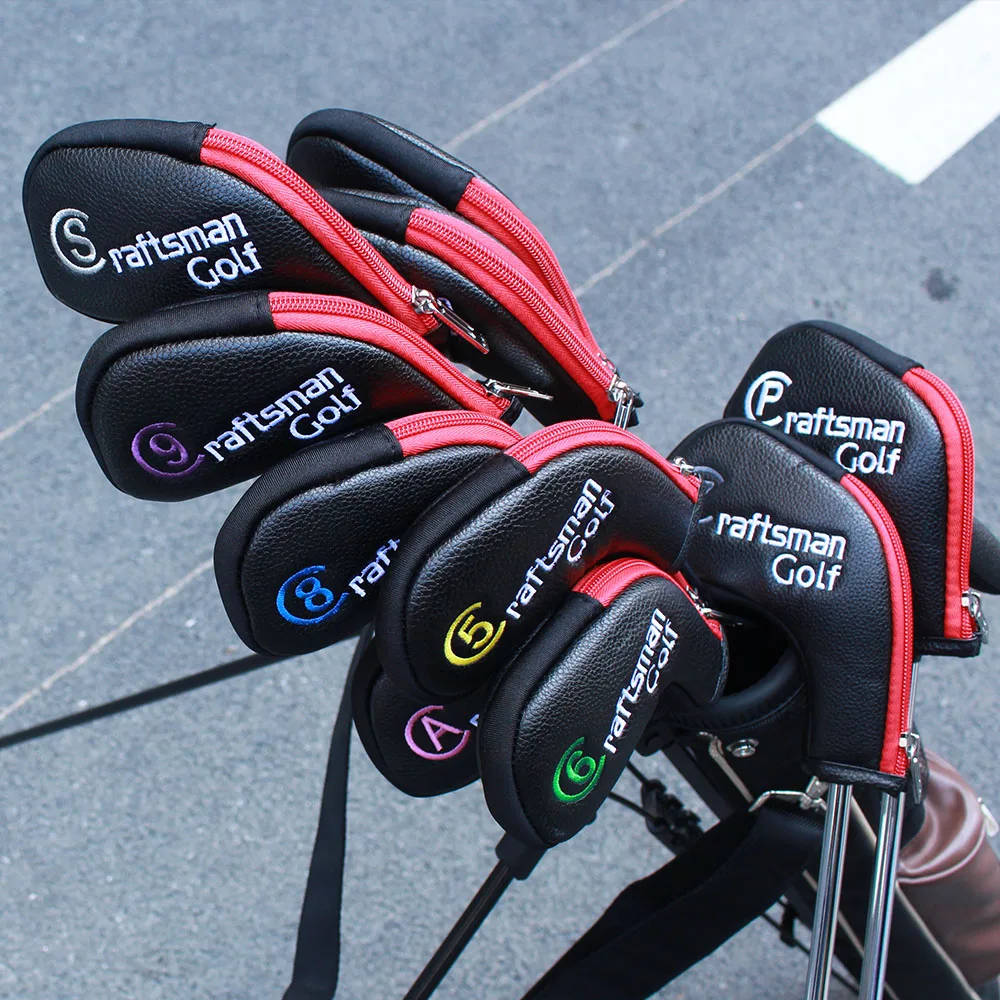 Craftsman Golf Multi Color Zipper Iron Head Cover Set