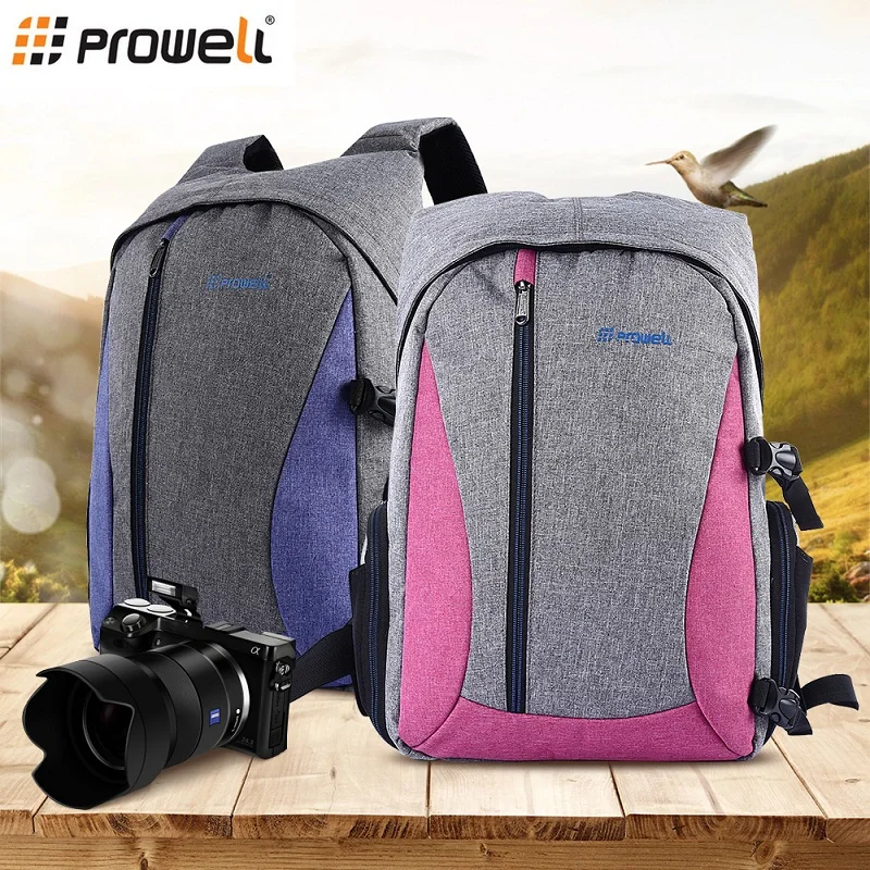 PROWELL Camera Backpack Waterproof Digital DSLR Photo Padded Multi