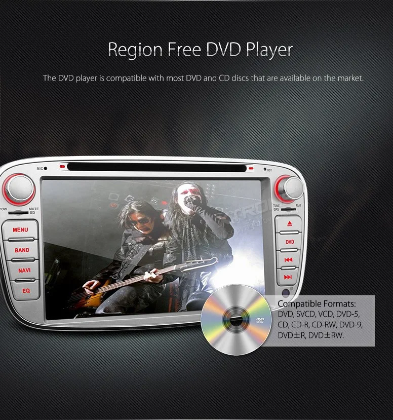 Best 7" HD Radio 2 din Stereo Car DVD Player GPS For Ford Kuga 2008 2009 2010 2011 2012/Galaxy II Focus II Mondeo C-Max S-Max 12