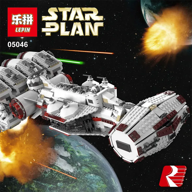 

05046 Star Series plan legoinglys 1788Pcs The Star Blockade Set Runner Building Blcoks Bricks The Tantive Toys IV 10019