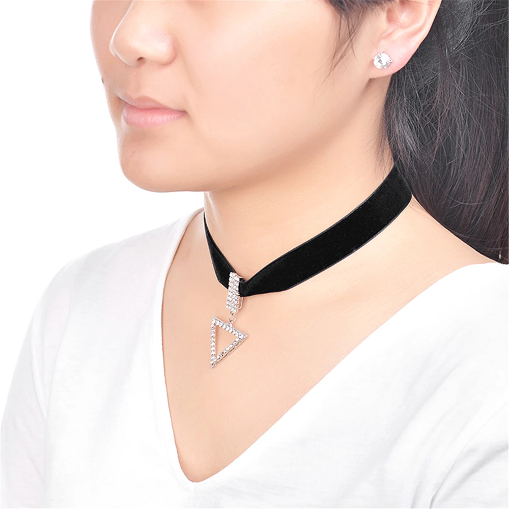 Trendyou Jewelry Колье с geomitric Подвески серебряные колье бархат Цепи для Для женщин ls171113