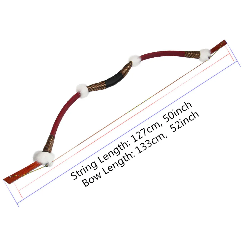 45lbs Recurve Bow Traditional Wooden Longbow for 400 spine Carbon