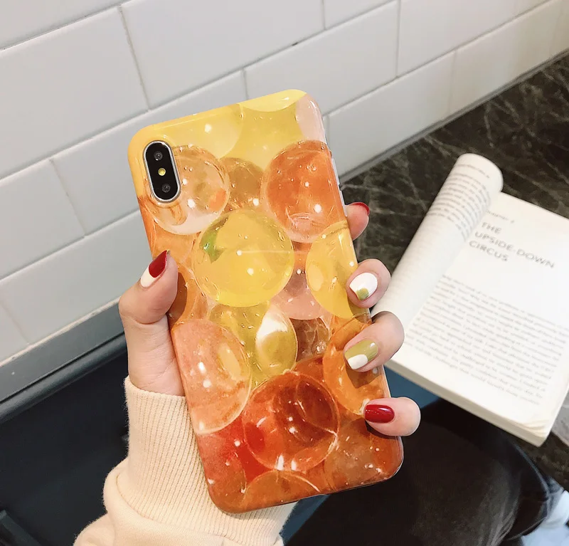 

For Fresh orange water polo 7/8plus Apple X/XR mobile phone shell iphonexs max/6s all-inclusive soft silicone female