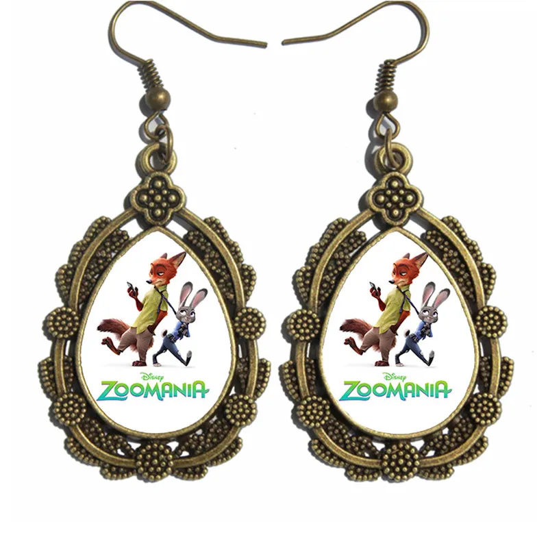 Zootopia Mayor Lionheart elephant cattle fox leopard Photo Charm Drop Earrings Boho Jewelry Cartoon Bridal | Украшения и