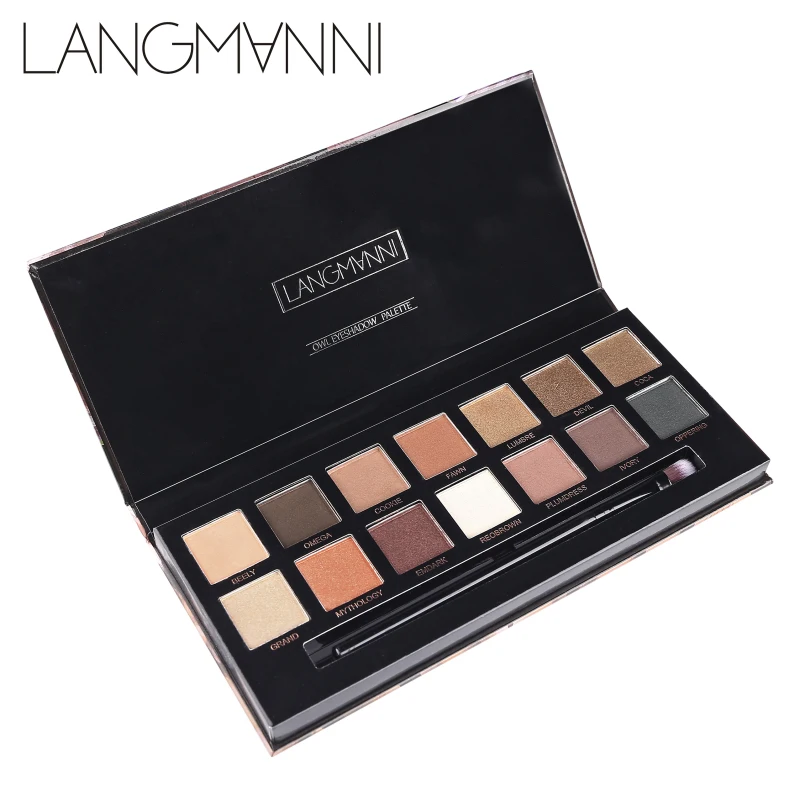 Langmanni 14 цветов tiger eyeshadow pallete nude eye shadow matte eye shadow palette водонепроницаемый макияж палитра пигментов TSLM1 - Цвет: Смешанный цвет