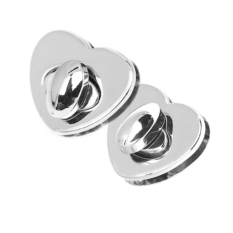 

New Heart Shape Clasp Metal Hardware For DIY Handbag Bag Turn Lock Twist Lock Purse Clasps Locks Bag Accessories