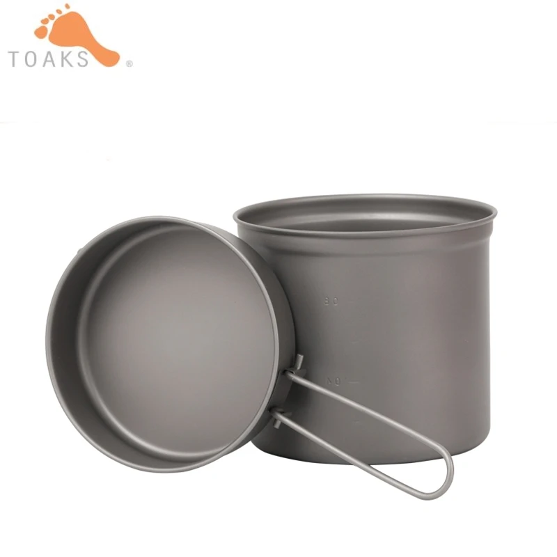 TOAKS набор посуды сверхлегкий титановый горшок Сковорода для кемпинга походов Титановая посуда для пикника 1100 мл CKW-1100