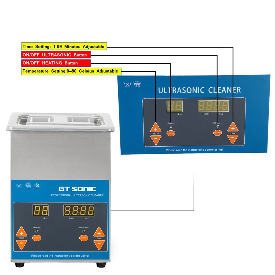 Globe PS-10A 80W Digital heated Ultrasonic Cleaner 2L C with free basket free shipping1