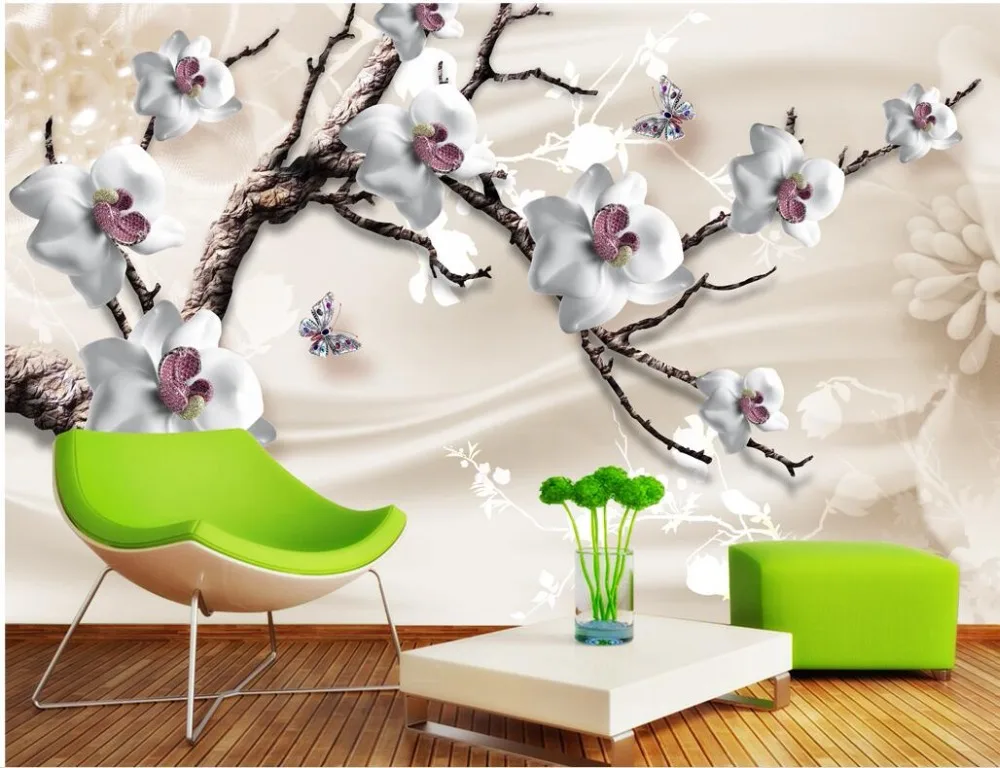 Papel de parede personalizado 3d mural jóias em relevo simples moda novo estilo chinês tulipa fundo ouro rendas jóias flor murais 16