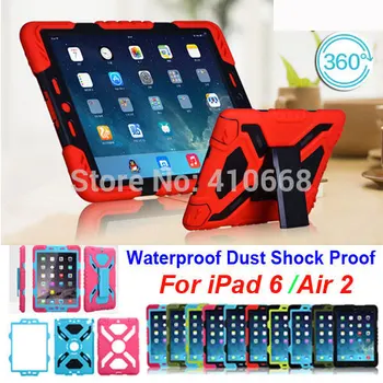 

New Defender Military Spider Stand Waterproof dirt shock Proof Case Cover For iPad 6 iPad Air 2 Silicone protective shell