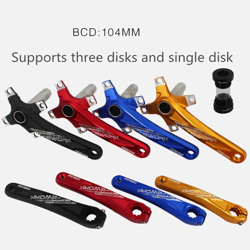 RACEWORK Bicycle crankset aluminum alloy crank 170cm 104BCD sprocket