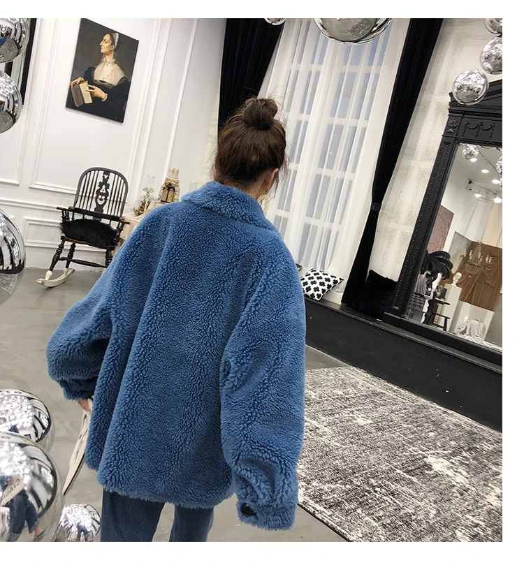 Discount Women Wool Coats 2018 Fashion Winter Lambs Fur Loose Big Code 100%Wool  Overcoat   Fur Multiple Colors 7