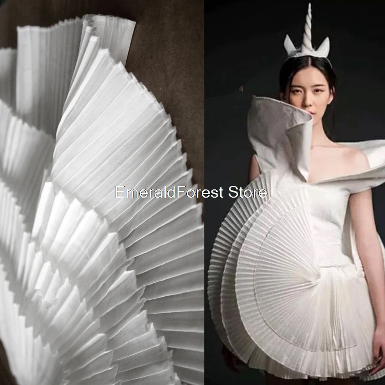 

Accordion pleats, single layer pleated diy pleated wavy texture fabric, dress three-dimensional large lace designer accessories
