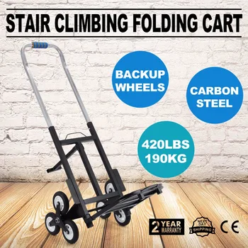 

Portable Stair Climbing Folding Cart Climb Hand Truck Dolly with Backup Wheels Unique engineering design