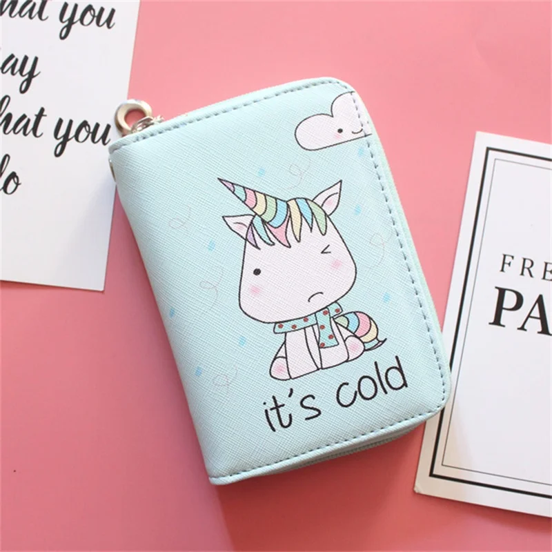

Luxury Leather Unicorn Wallet Fashion Short Women Wallet Casual Soild Wallets With Coin Pocket Purses Female Wallets Zipper F34G