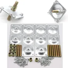 10 шт. в комплекте M8 ножка для мебели монтажные пластины комплект с винтами Вешалки болты адаптеры для стол диван шкаф ножка стола, 48x48x2,0 мм