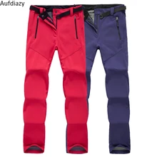 Aufdiazy красочные зимние теплые флисовые водонепроницаемые брюки для туризма мужские и женские спортивные горные лыжные брюки флисовые брюки OM033