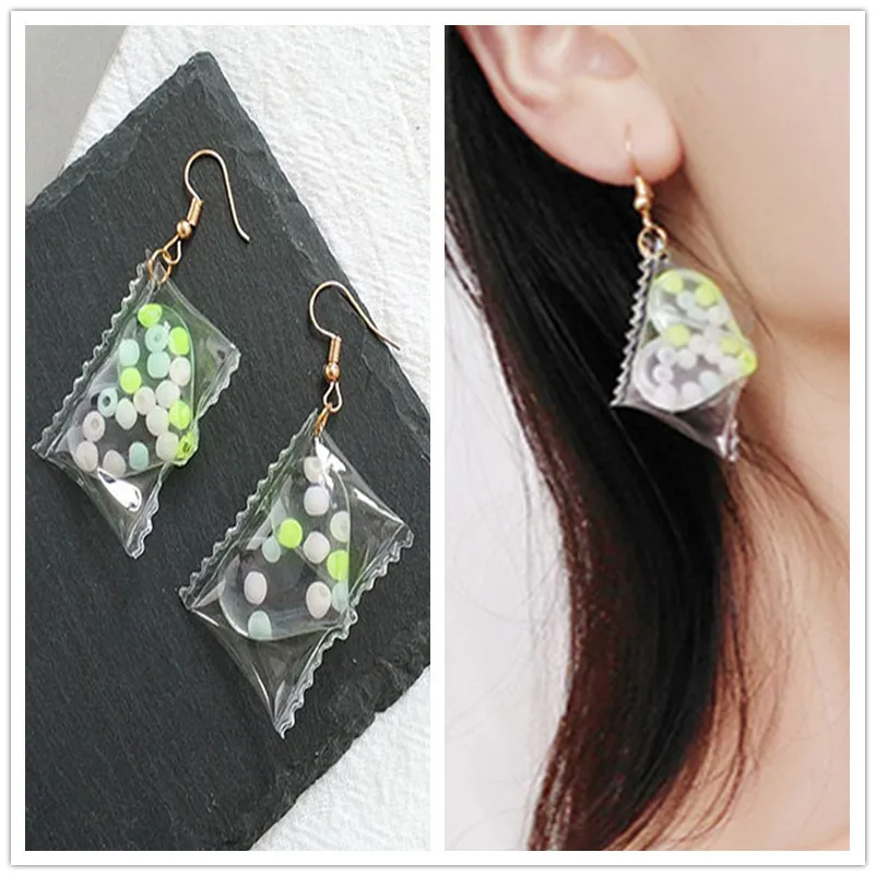 

C784 oorbellen Fashion Cute Candy Heart Drop Earrings for Women Jewelry Bijoux Transparent Harajuku Sweet Boucles d'oreilles