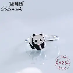 Dainashi Китай милые Samll панда кольцо из стерлингового серебра 925 прекрасная девушка регулируемое кольцо элегантный небольшой свежий