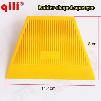 

10pcs/lot Yellow Ladder-shaped squeegee Tools Auto Car vinyl Film wrapping Scraper Tools Free Shipping
