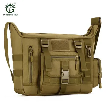 

Men's new military waterproof 1680 D nylon bag package 14 inch flat shoulder bags fashion schoolbags large capacity student bag