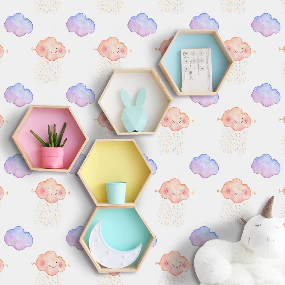 Funlife 53x122cm Colorful clouds Waterproof Self adhensive Wall Art