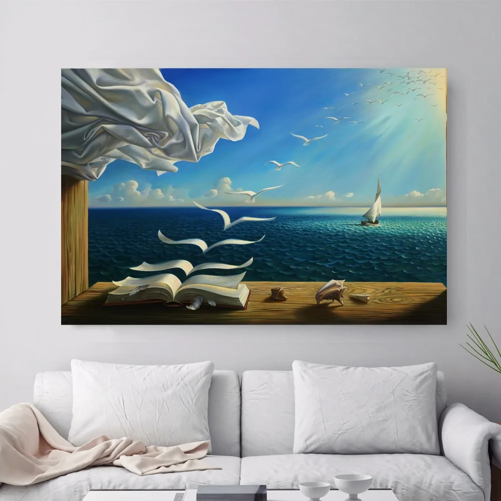 Surreal-City-Chess-Beach-Set-Canvas-Art-Print-Painting-Poster-Wall-Pictures-For-Living-Room-Home (2)