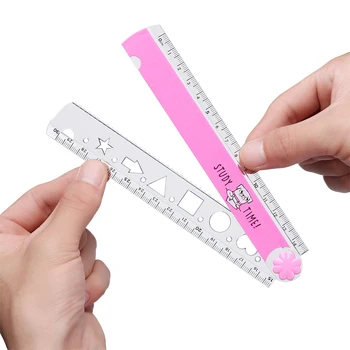 

1Pc 30cm Folding Stencil Foldable Ruler DIY Drawing Multi-function Rulers For Kids Students Office School Stationery