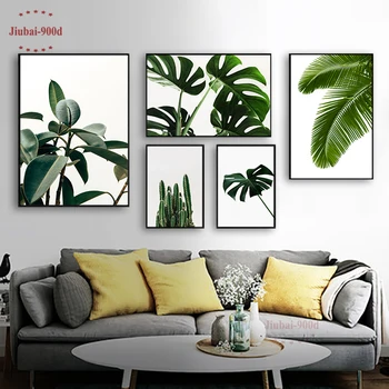 

900D Green Plant Poster Canvas Painting Nordic Home Decoration Wall Art Picture Paintings On The Wall Posters And Prints SAN73