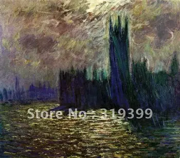 

Oil Painting Reproduction on linen canvas,Houses of Parliament by claude monet,100% handmade,Free Fast Shipping, museum Quality