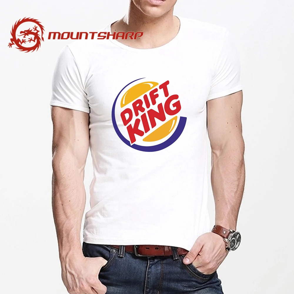 

MOUNTSHARP Summer T Shirt Men Harajuku DRIFT KING Funny Print Tee Tops Short Sleeve male T Shirt Casual male Clothes