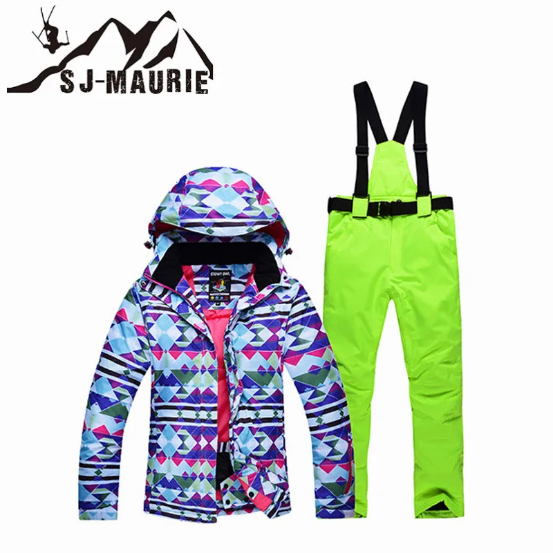 Зимний лыжный костюм Детская куртка для катания на горных лыжах+ штаны для сноуборда для девочек и мальчиков, женская зимняя теплая куртка, пальто лыжные костюмы - Цвет: 09