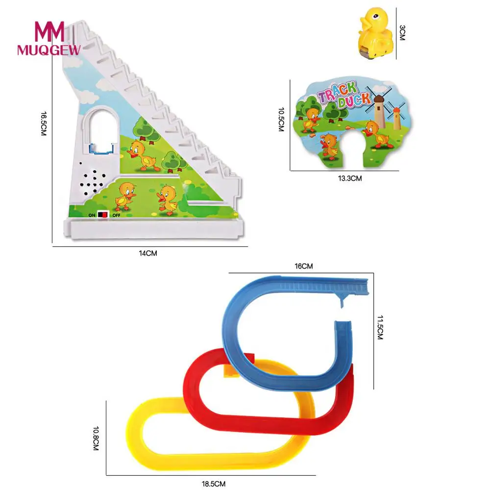 Бегущие блоки желтая утка Электрический светильник музыка аттракцион Электрический подъем лестницы трек игрушки для детей brinquedos 15