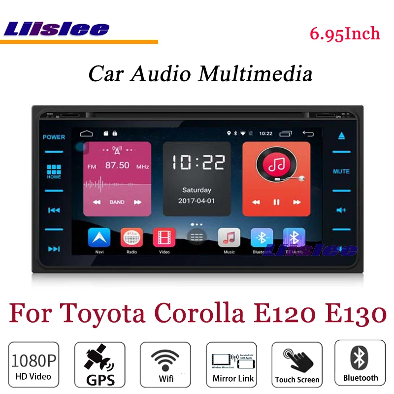 Top Liislee For Toyota Corolla E120 E130 Stereo Android Radio DVD Player TV BT GPS MAP Navigation 1080P System Original NAVI Design 1